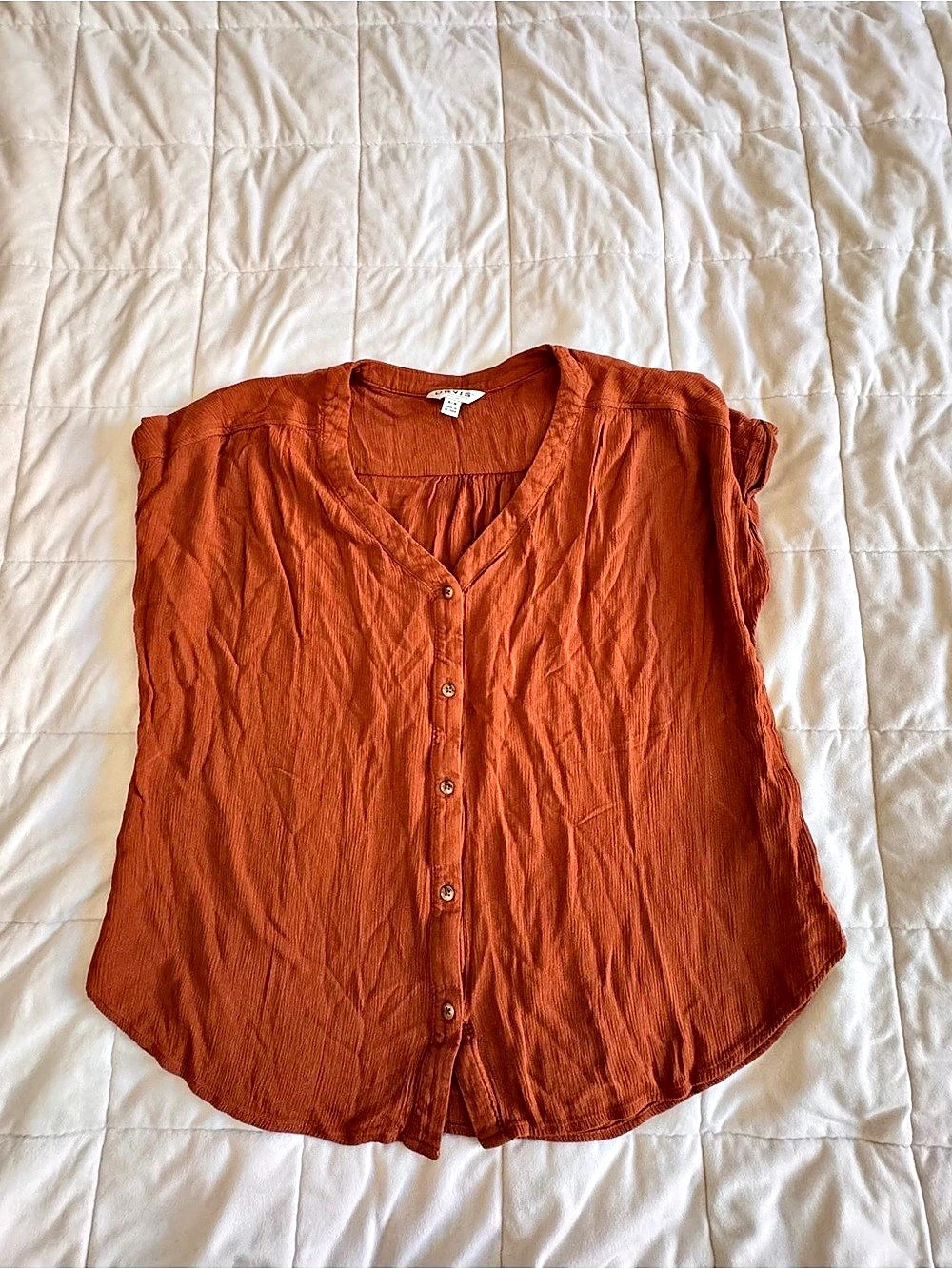 Orvis Rayon Button Front Blouse  Size Medium